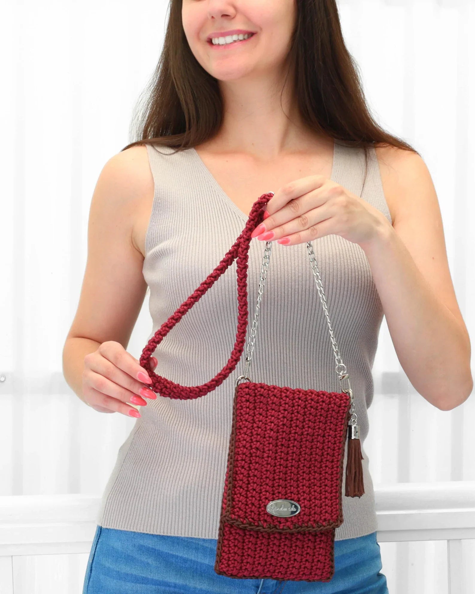 Heklet crossbody-veske – PDF-oppskrift
