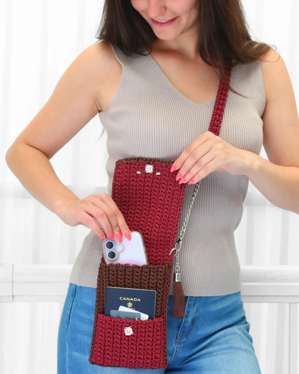 Heklet crossbody-veske – PDF-oppskrift