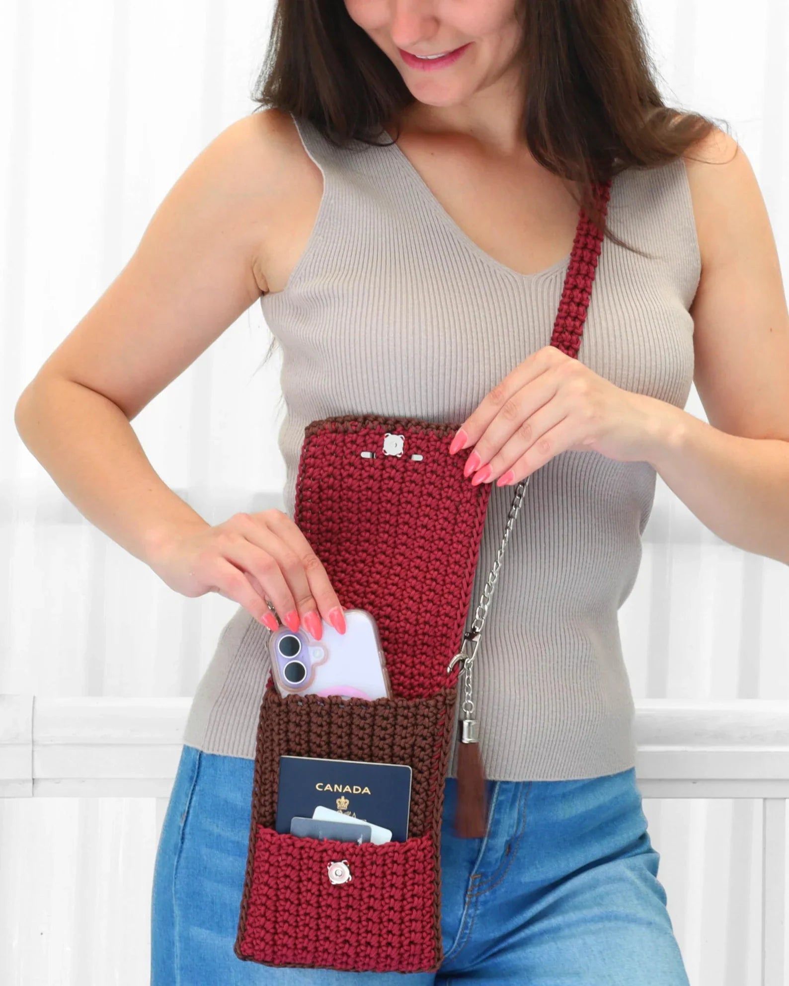 Heklet crossbody-veske – PDF-oppskrift