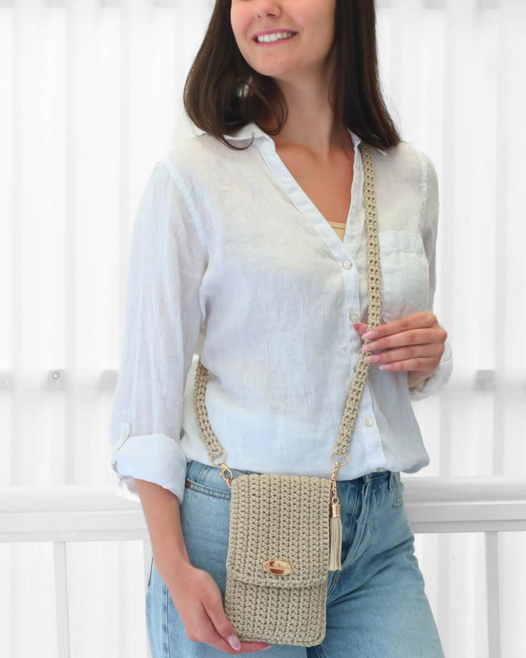 Heklet crossbody-veske – PDF-oppskrift