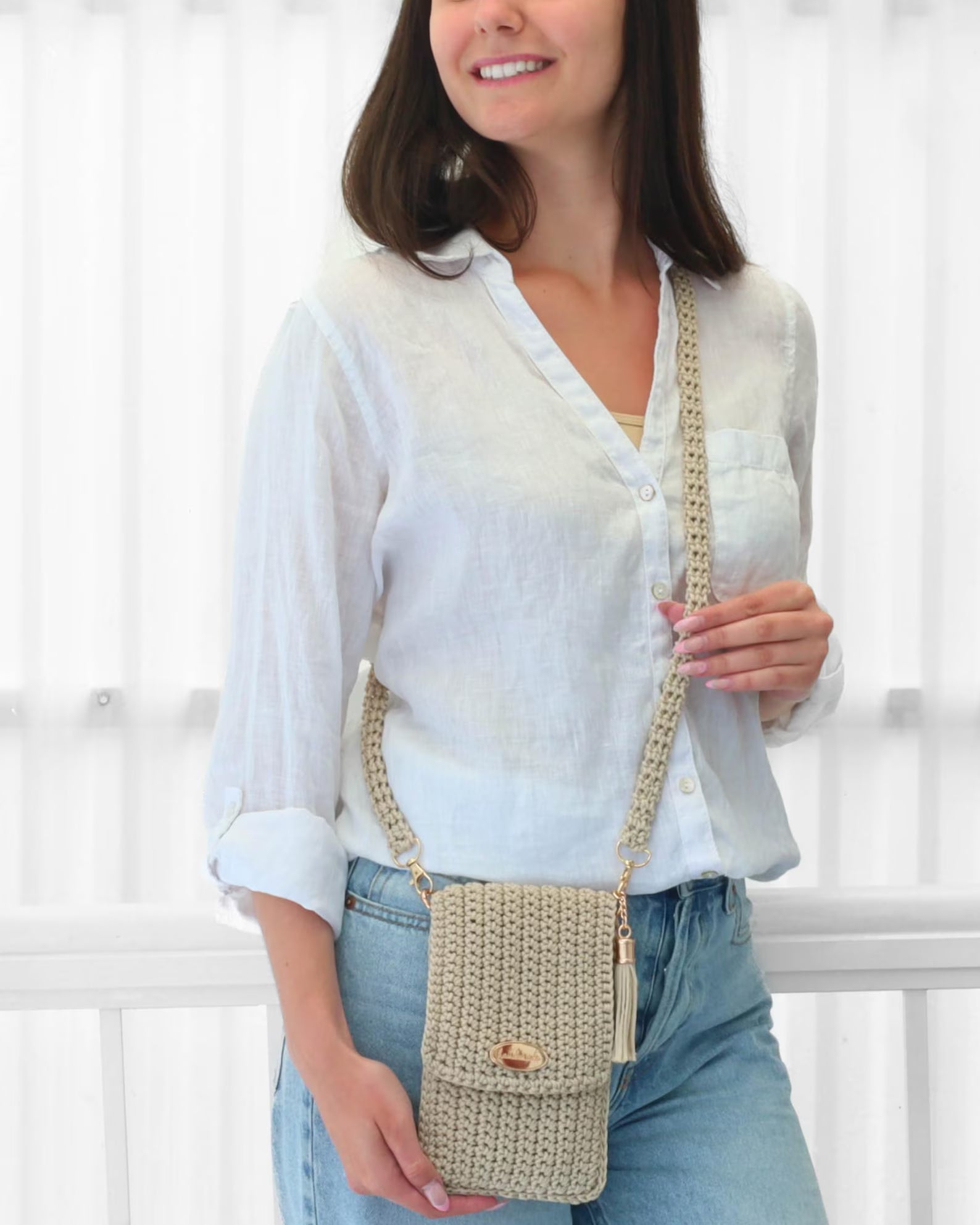 Heklet crossbody-veske – PDF-oppskrift