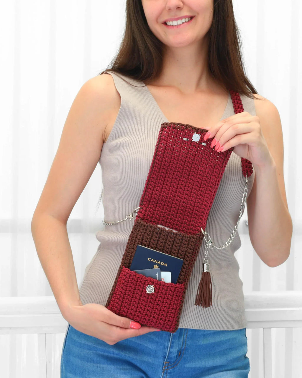 Heklet crossbody-veske – PDF-oppskrift